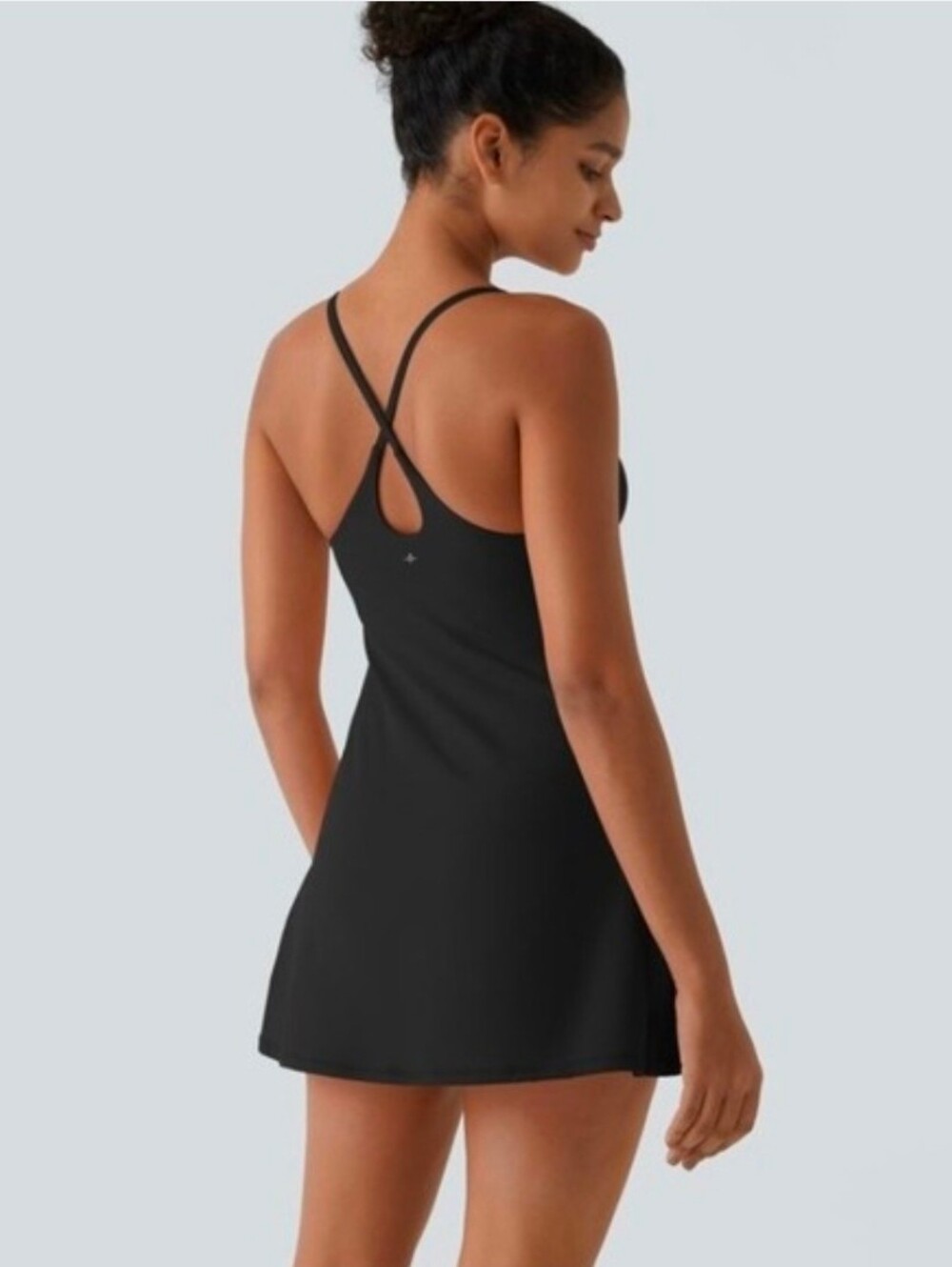 Halara Easy Peezy Black Tennis Active Dress Built-In Shorts L 12/14 NWOT - Picture 4 of 4